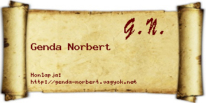 Genda Norbert névjegykártya